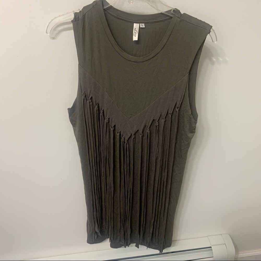Green Fringe Coverup Dress